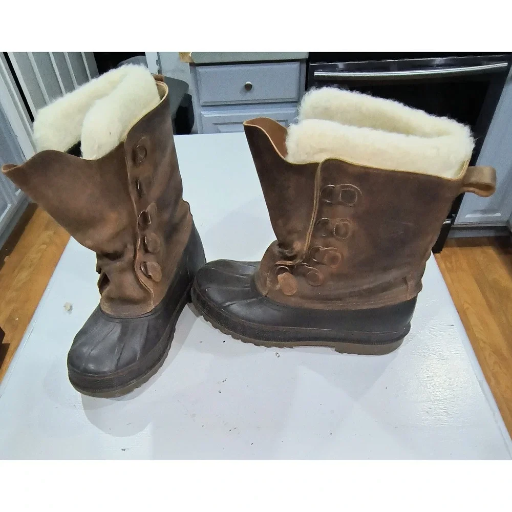 Vintage LaCrosse Iceman 70436 Winter Pac Boots Men's Size 11 Made In USA Leather